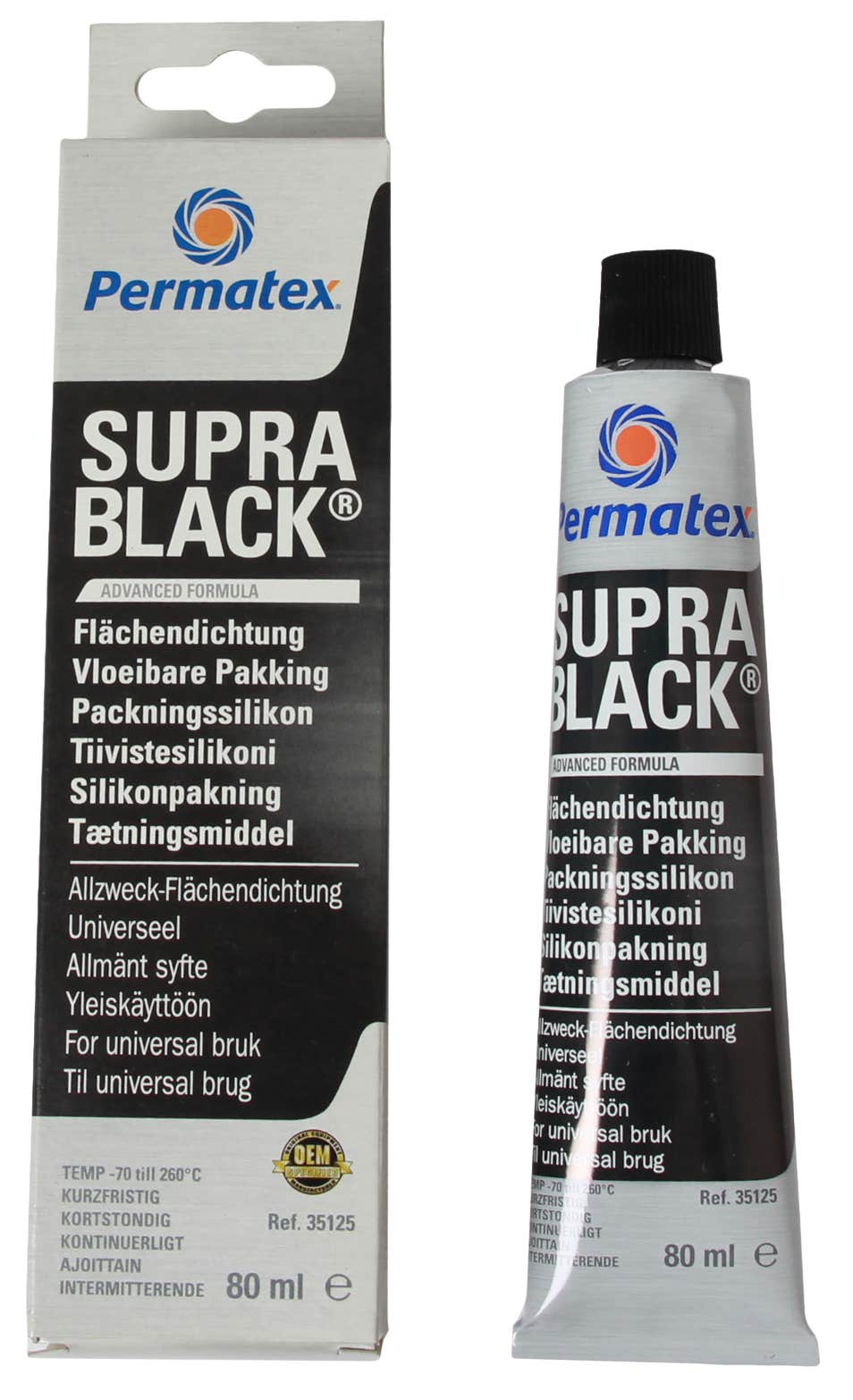 Permatex tiivistesilikoni 80ml Supra Black