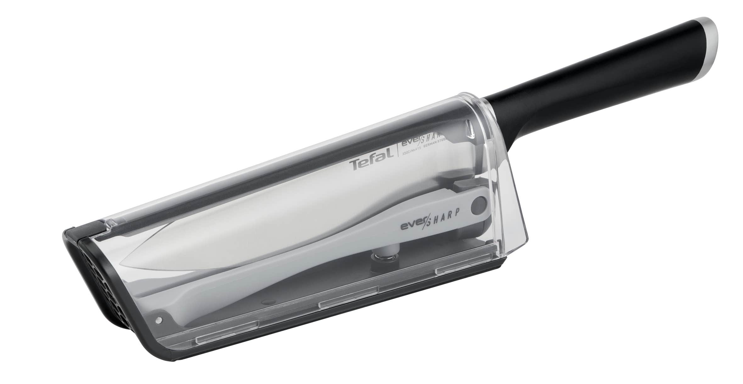 Tefal K2569004 kokkiveitsi teroittavalla suojakotelolla