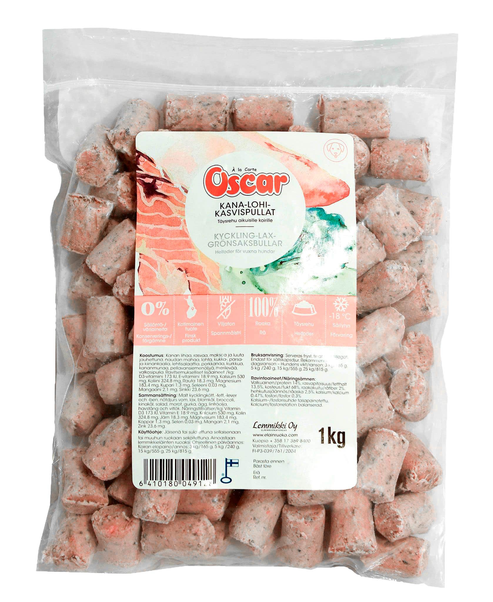Oscar kana-lohi-kasvispulla täysravinto 1kg