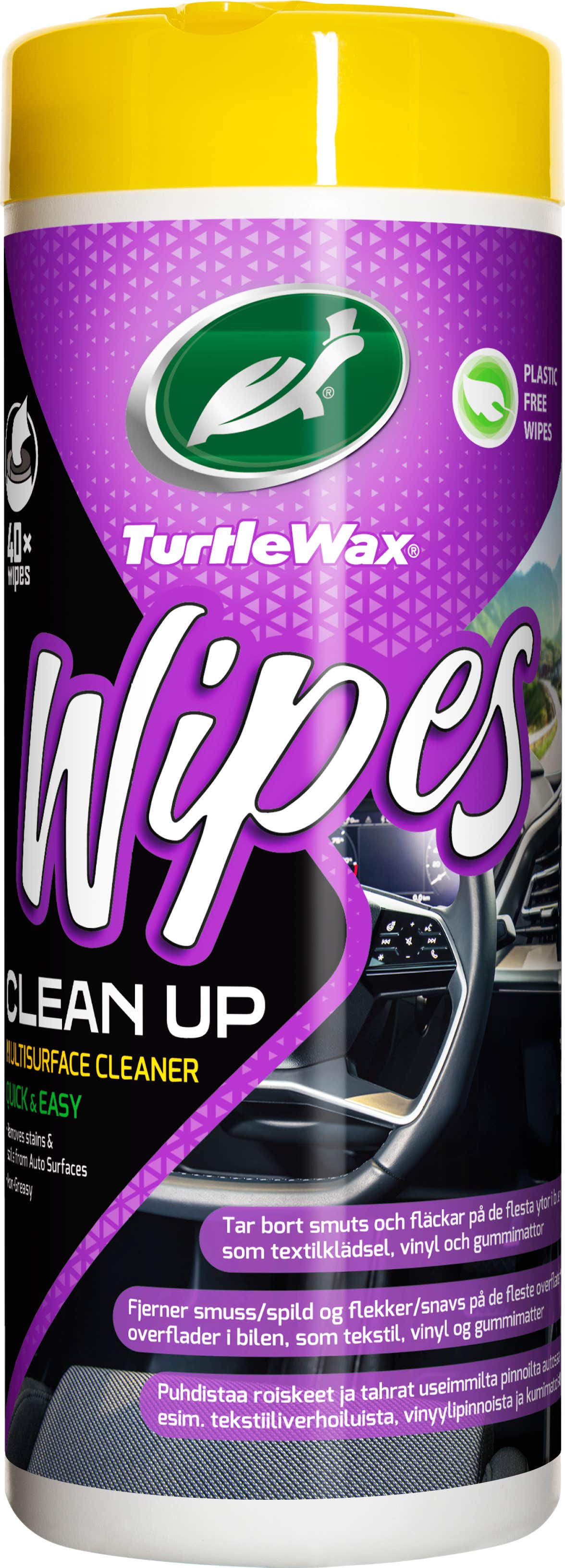 Turtle wax puhdistusliina auton sisäpinnoille 40kpl