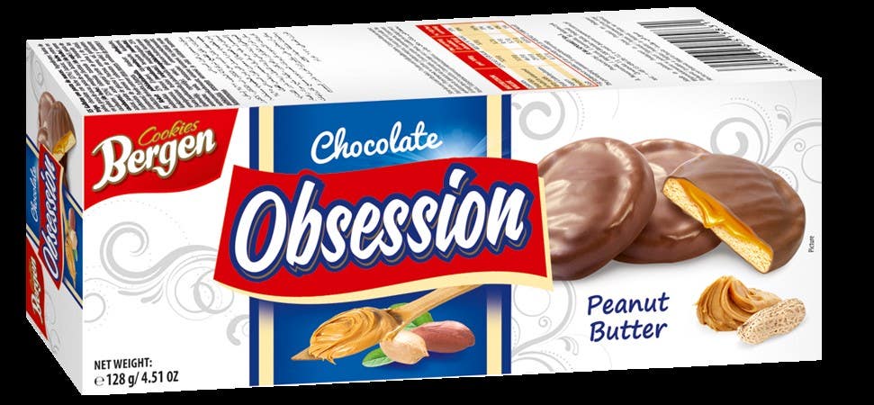 Bergen obsession keksi peanut butter 128g