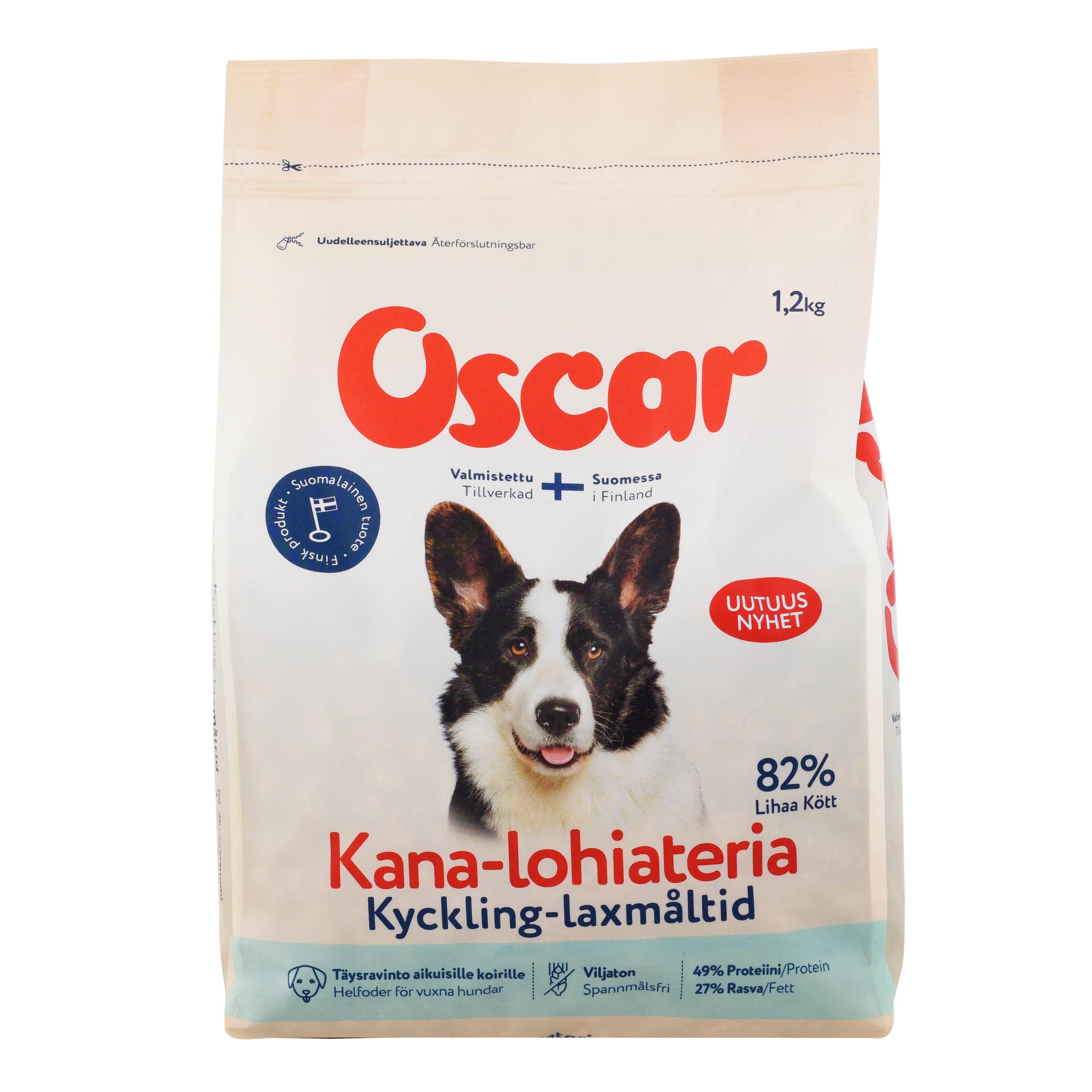 Oscar kana-lohiateria koirille 1,2kg