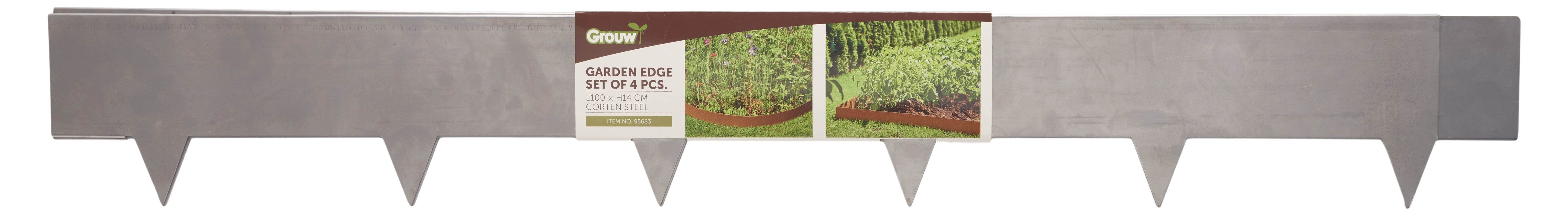 Grouw nurmikon rajausreuna ruoste 4kpl 106x14cm