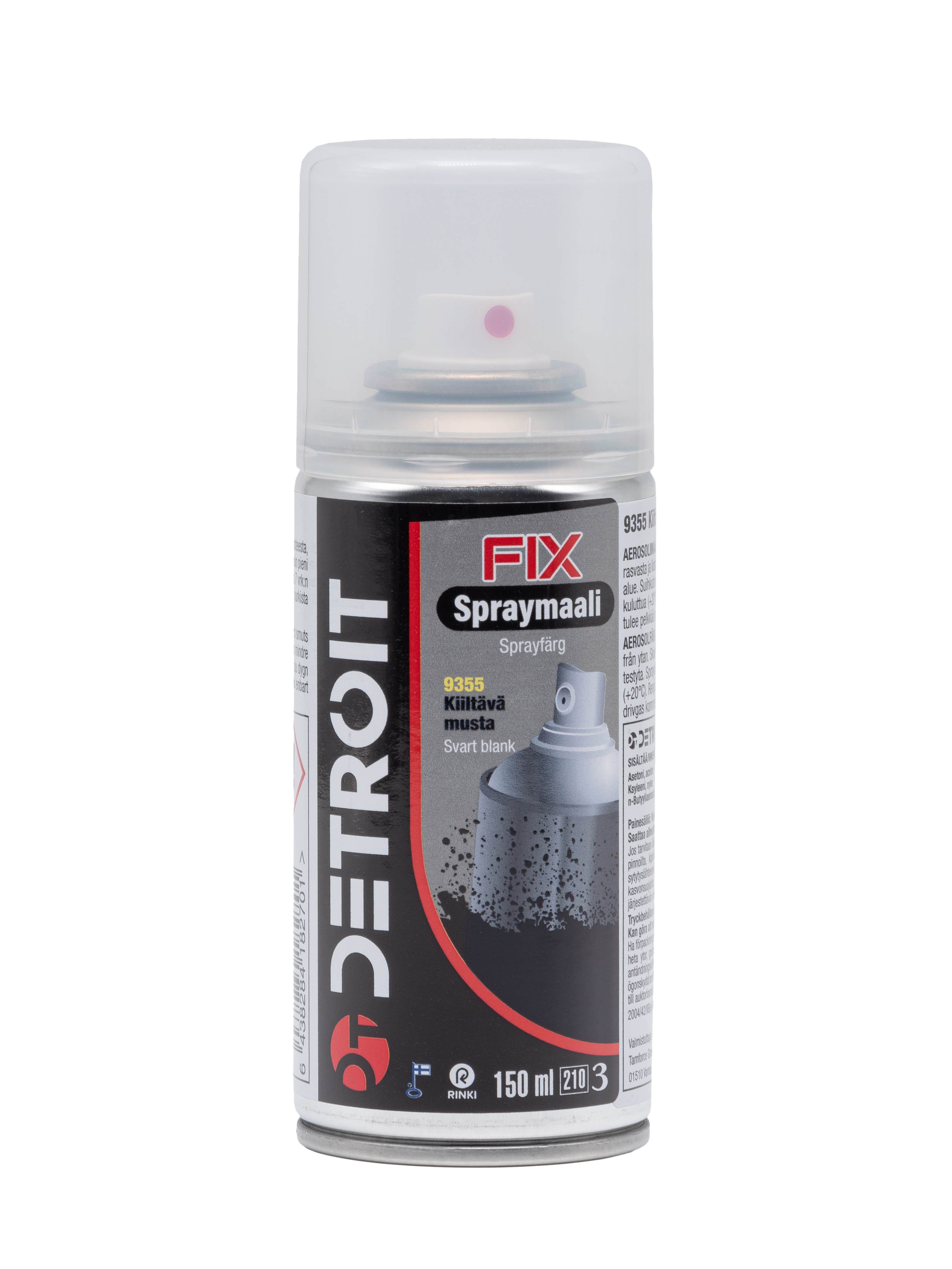 Detroit FIX spraymaali kiiltävä musta 150/210ml