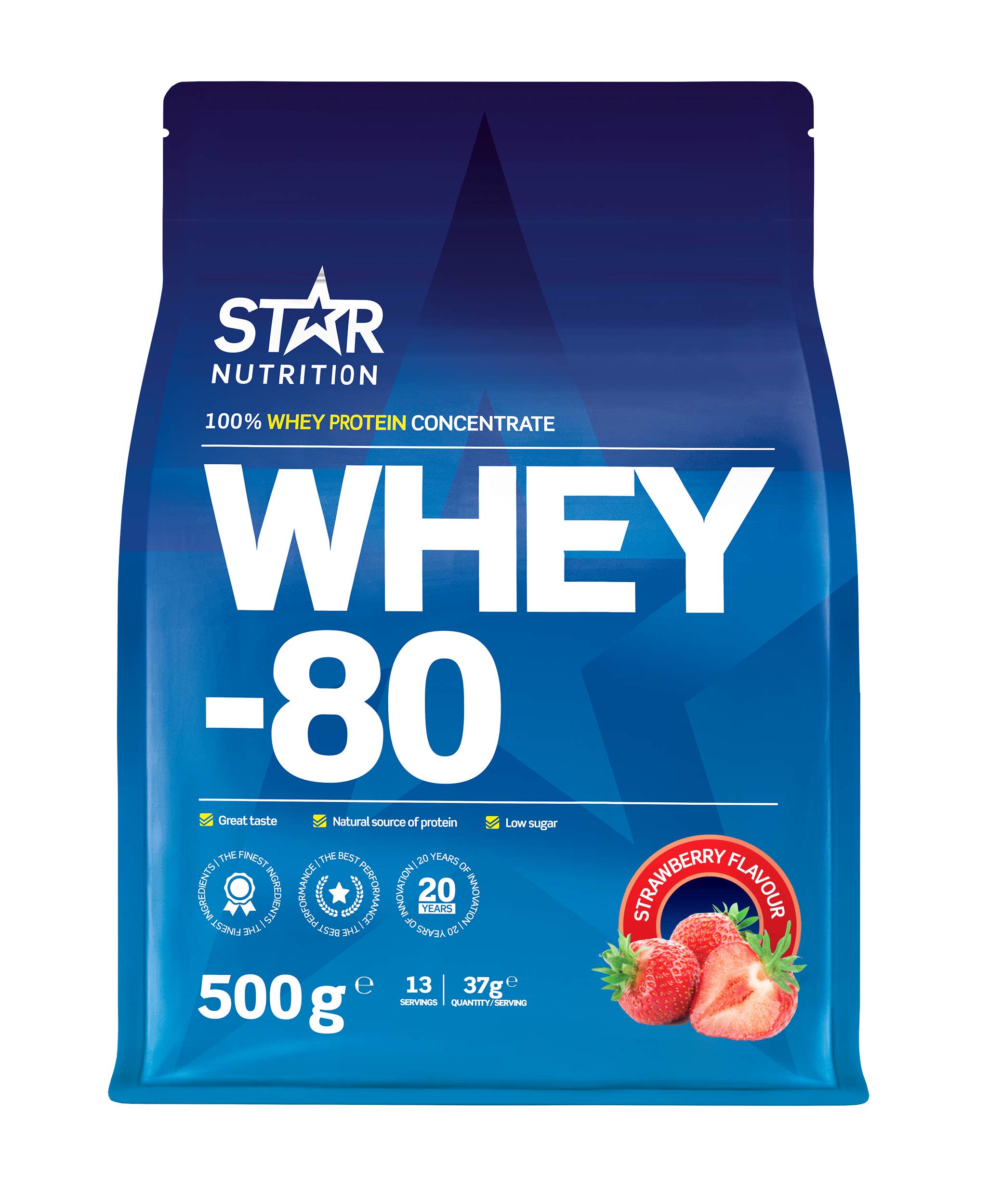 Star Nutrition whey-80 heraproteiini strawberry 500g