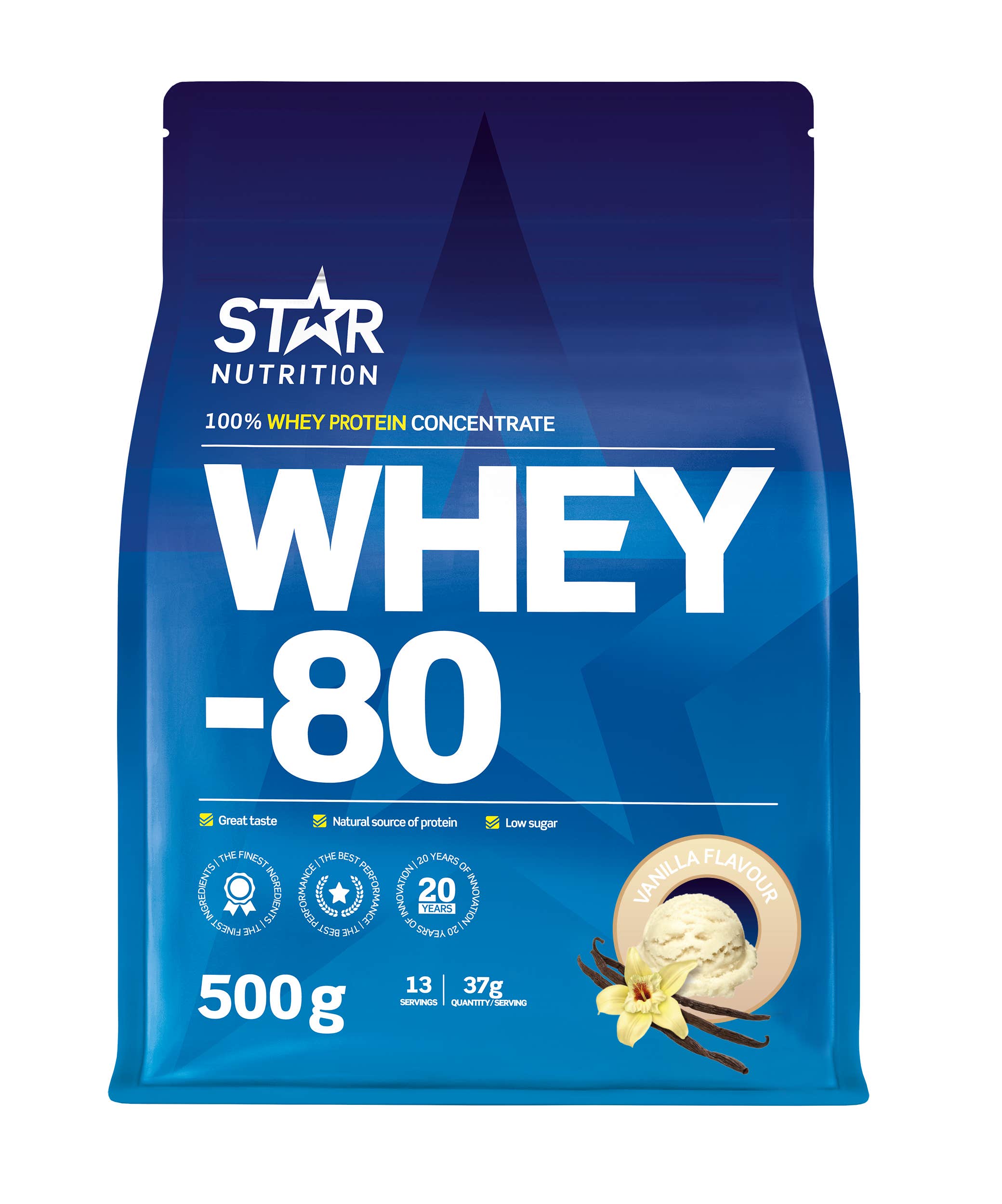 Star Nutrition whey-80 heraproteiini vanilla 500g